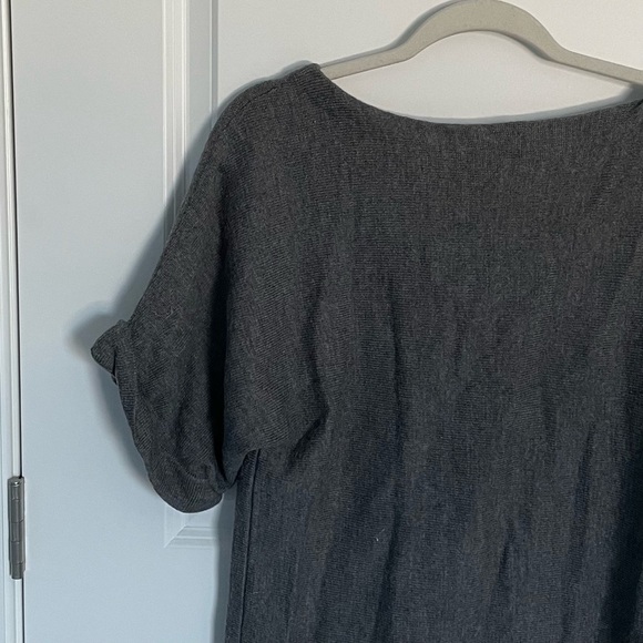 Eileen Fisher 100% merino wool boatneck rolled sleeve Sweater gray 35322 - Picture 6 of 11